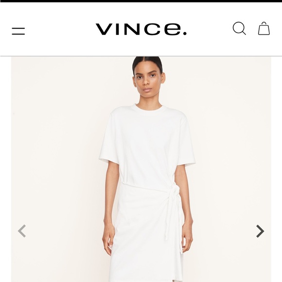 Vince Dresses & Skirts - Vince white short sleeve side tie dress